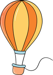 Obraz premium Dynamic Vibrant Orange Hot Air Balloon Vector Illustration – Ultimate Travel, Adventure, and Outdoor Inspiration for Creative Designs