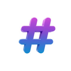 Obraz premium Bright Blue Hashtag Symbol Social Media Tag Trending Topic