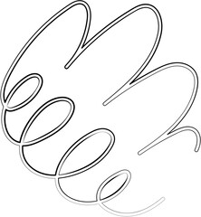 ink outline abstract squiggle line