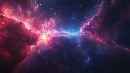 Fototapeta premium Cosmic Nebula: A Colorful Universe of Stars and Clouds nebula space universe galaxy stars cosmic red
