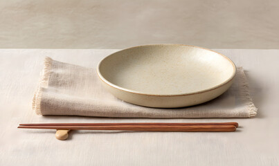 chopsticks and plate-generative ai