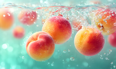 fresh peaches in water-generative ai
