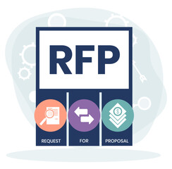 RFP - Request For Proposal. acronym, business concept. Vector infographic illustration for presentations, sites, reports, banners