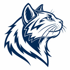 A sleek, stylized cat head logo, perfect for pet related vector illustration