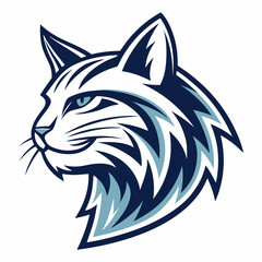 A sleek, stylized cat head logo, perfect for pet related vector illustration