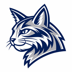 A sleek, stylized cat head logo, perfect for pet related vector illustration