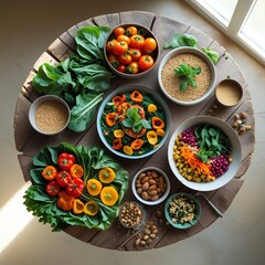 Healthy Food Bowls Vegetables Grains
