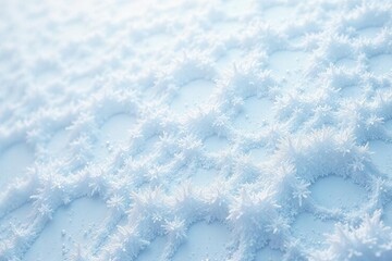 Fototapeta premium Icy white frost patterns on a pristine white surface, texture, frozen