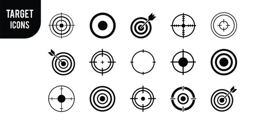 "Bullseye Moments: Target and Arrow Icon Collection."