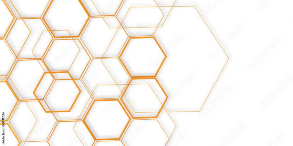 Poster abstract geometric technology out color line hexagon polygonal honeycomb luxury pattern vector backg