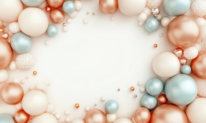 Elegant Soft Colorful Background with Decorative Balls and Ornaments
