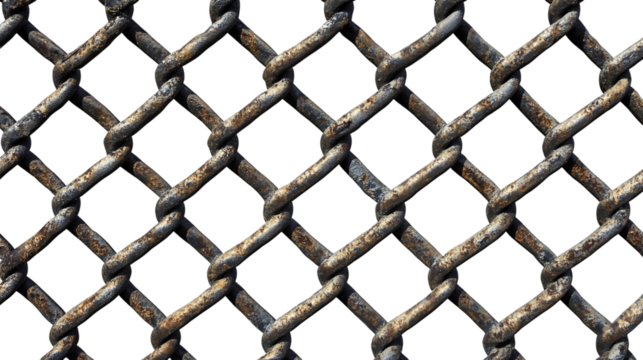  iron net fence isolated on whitet and transparent background ,iron net isolated cut out
