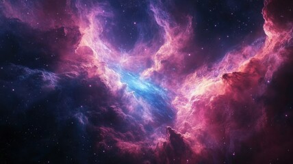 Obraz premium Nebula Space Cloud with Stars, Cosmic Galaxy Background nebula space cloud stars galaxy cosmic sky