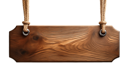 Rustic Wooden Sign with Rope Hangers