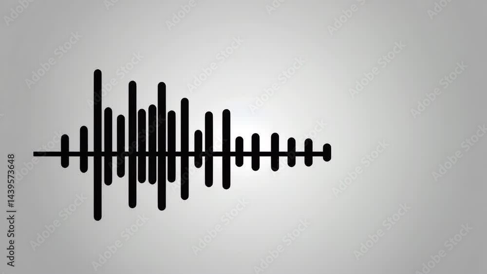 Poster abstract concept of silence shown as disappearing waveform in fog.