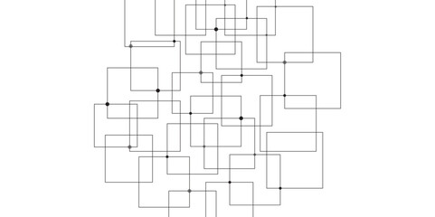 Abstract background with cubes. Modern geometric background. Vector abstract technology on a white background. Minimal geometric white background with black line abstract design.