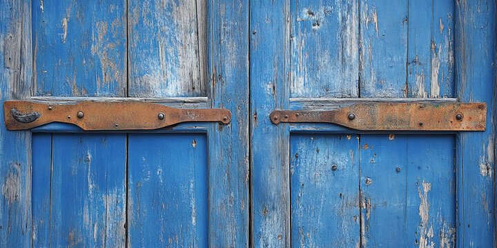 Image of aged blue wooden doors