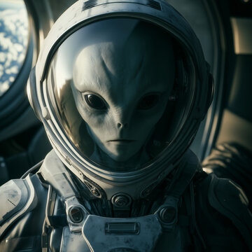 Extraterrestre en combinaison spatiale futuriste