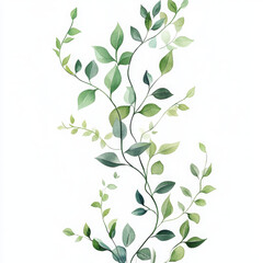 Obraz premium Illustration minimalist watercolor leaves offers peaceful natural beauty