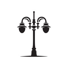 street lamp vector silhouette clip art illustration
