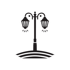 street lamp vector silhouette clip art illustration