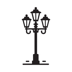 street lamp vector silhouette clip art illustration