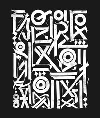 Grunge abstract pattern design composition. Vector graphics collage, perfect for poster art, digital prints, and modern visual projects. Vector illustration.