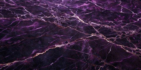 Deep Purple Marble Texture with Intricate Veining and Golden Accents Ideal for Luxury Design Projects