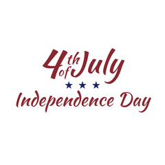 July 4th independence day hand lettering. Handwritten inscription fourth of july independence day for greeting card. Happy Independence Day calligraphy. White background. Vector illustration