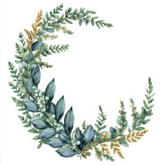 Fototapeta premium Watercolor illustration feels serene and calm with gentle leaf arrangement