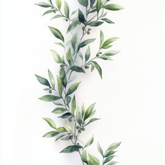 Fototapeta premium Green leaves and branch cascade joyfully