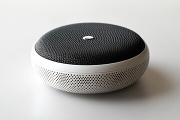 Modern smart speaker with sleek design placed on a clean surface