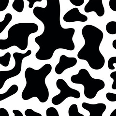 Black cow skin print pattern animal seamless for printing, cutting, home decorate and more.