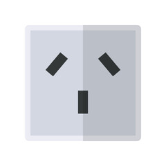 Type I socket flat icon standard power outlet for electrical and design projects user manuals websites and safety guides
