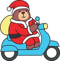 Illustration of cute bear icon.
Funny bear in daily activities elements.