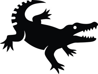 Crocodile Powerful Silhouette Art, Strong Crocodile Vector Design.