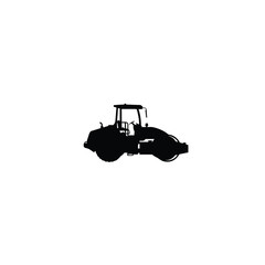 Single Drum Roller Machine silhouette on white background