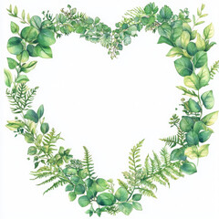 Fototapeta premium Heart of leaf painted with realistic boho style looks inviting