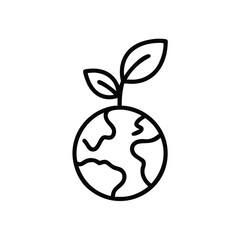 earth with plant on white background for web and graphic design