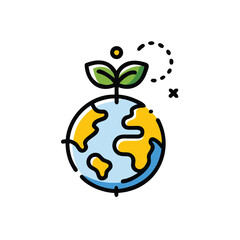 earth with plant on white background for web and graphic design