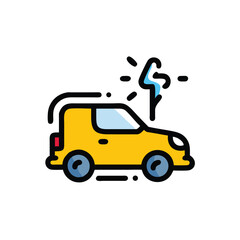 electric car on white background for web and graphic design