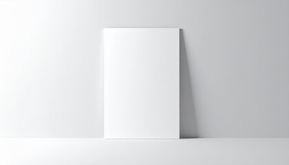 Blank White Canvas Mockup Against a White Wall Perfect for Art Presentation or Design Showcase