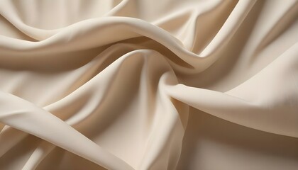 Obraz premium Elegant beige fabric gently flows, creating soft waves and a luxurious, textured surface.