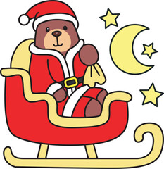 Illustration of cute bear icon.
Funny bear in daily activities elements.