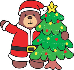 Illustration of cute bear icon.
Funny bear in daily activities elements.