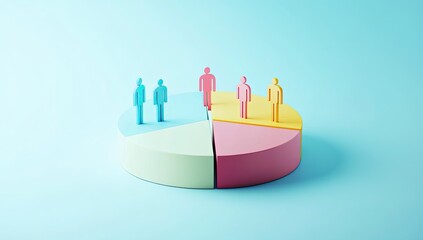Obraz premium Colorful pie chart with people