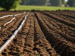 splowed field with soil