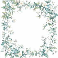 Watercolor illustration of flower and leaf is full of romance