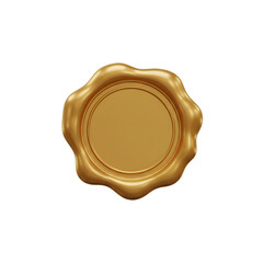 Elegant golden wax seal, symbol of authenticity and luxury isolated art