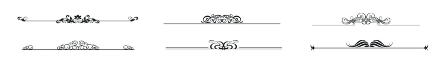 Hand drawn dividers, Set of vintage Retro style design decorations elements, Vector vintage ornament design element vector illustration